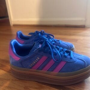 adidas Gazelle Blue and Pink Sneakers